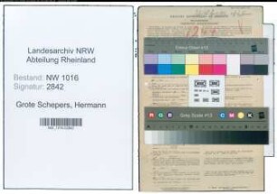 Entnazifizierung Hermann Grote Schepers , geb. 03.09.1897 (Landwirt)
