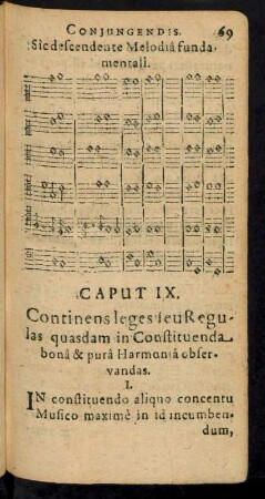 Caput IX. Continens leges seu Regulas quasdam in Constituenda bona & pura Harmonia observandas.