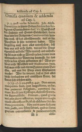 Omissa quaedam & addenda ad Cap. I.
