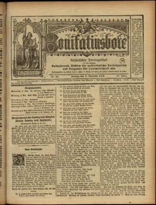 Ausgabe vom Sonntag, den 03. November 1918.
