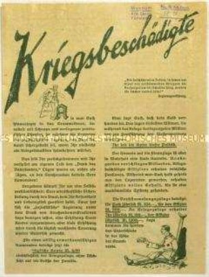 Aufruf der KPD an Kriegsversehrte zum Kampf für den Sozialismus