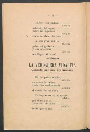 La verdadera vidalita cantada por una provinciana