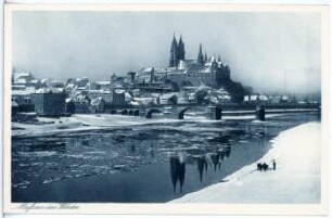 Meißen. Blick auf Meißen im Winter