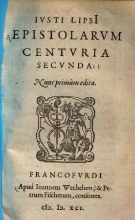 Ivsti Lipsi[i] Epistolarvm Selectarvm Centuria ..., 2
