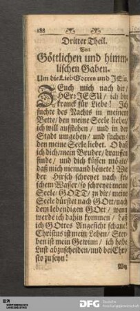 Dritter Theil. Von Göttlichen und himmlischen Gaben.