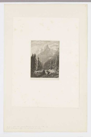 Landschaft mit Bach, Tannen und Bergen, aus: "Radierversuche II"