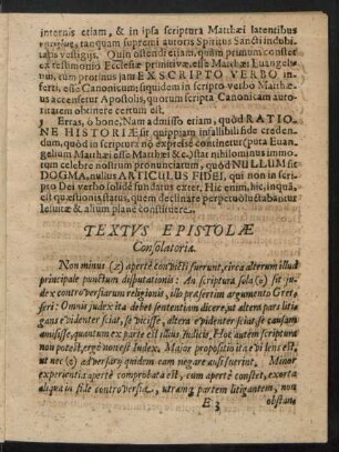 Textus Epistolae Consolatoriae.