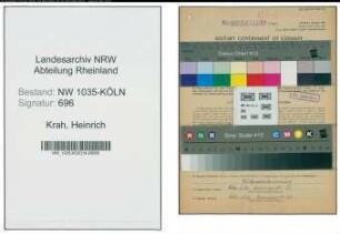 Entnazifizierung Heinrich Krah , geb. 01.03.1900 (Telefonist)