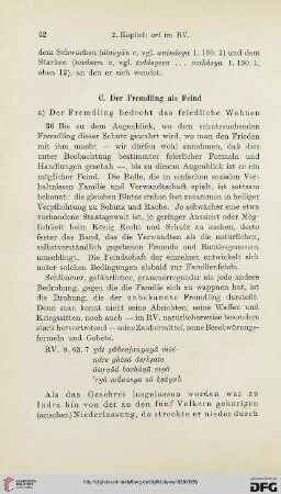 C. Der Fremdling als Feind (§§ 36-61)