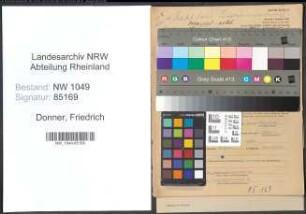 Entnazifizierung Friedrich Donner , geb. 14.12.1907 (Organist)