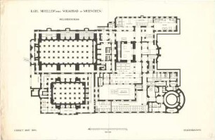 Hocheder, Karl; München; Müller´sches Volksbad - Grundriss Keller