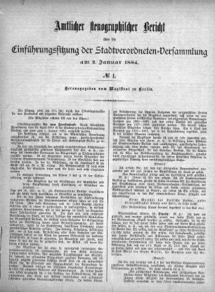 No. 1, 2. Januar 1884