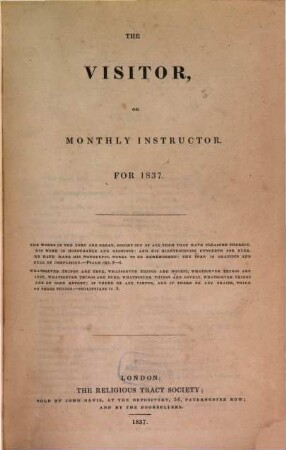 The visitor or monthly instructor. 1837