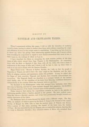 Group IV. Tipperah and Chittagong tribes