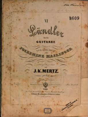 VI Ländler für die Guitarre : 9tes Werk