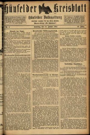 Ausgabe vom Samstag, den 12. Januar 1924.