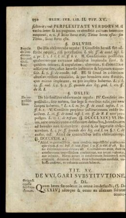 Tit. XV. De Vulgari Substitutione