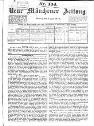 Neue Münchener Zeitung. 1851, [2] = Juli - Dez
