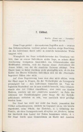 7. Cölibat.