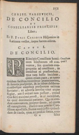 Caput I. De Concilio.