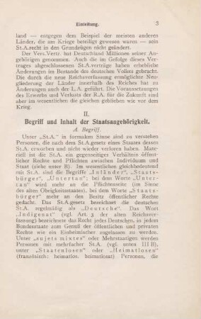 II. Begriff und Inhalt der Staatsangehörigkeit