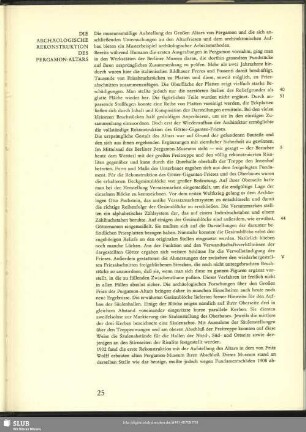 Die Archäologische Rekonstruktion Des Pergamon-Altars