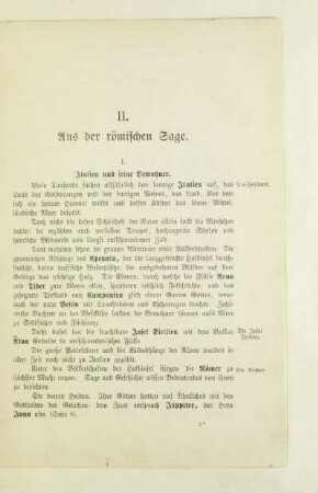 II. Aus der römischen Sage