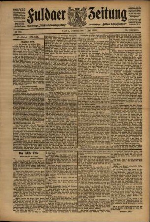Erste Ausgabe vom Dienstag, den 07. Juli 1908.