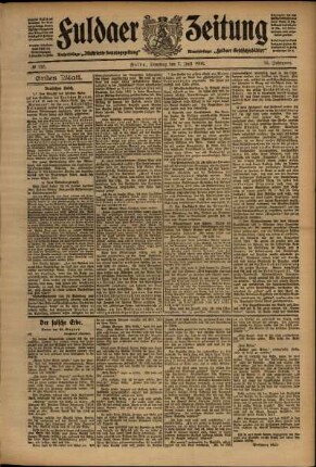Erste Ausgabe vom Dienstag, den 07. Juli 1908.