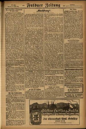 Zweite Ausgabe vom Sonntag, den 13. Juli 1924.