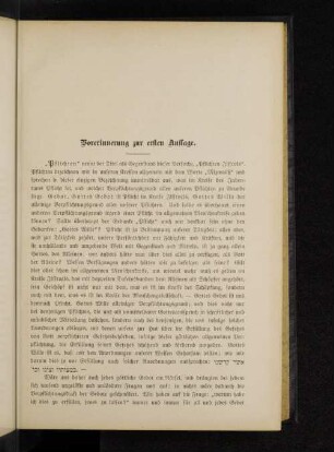 Vorerinnerung zur ersten Auflage.