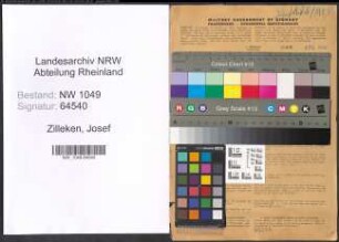 Entnazifizierung Josef Zilleken , geb. 17.05.1910 (Arzt)