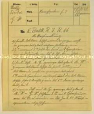 Handschriftich ausgefüllter Vordruck zur Meldung über den aktuellen Verlauf des Kriegsgeschehens; Mittagsmeldung an das II. Battalion Reserve-Infanterie-Regiment, Uhrzeit 11:30 Uhr