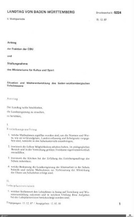 Weiterentwicklung des Schulwesens