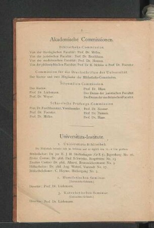 Akademische Commissionen.