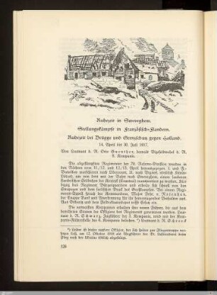 Ruhezeit in Sweveghem. - Stellungskämpfe in Französisch-Flandern. - Ruhezeit bei Brügge und Grenzschutz gegen Holland
