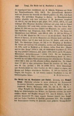 346-347 [Rezension] Bonifatius Sanctus, Die Briefe des heiligen Bonifatius und Lullus