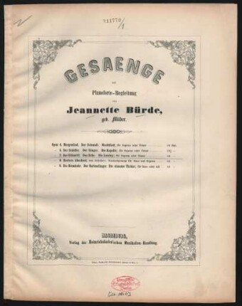 Gesaenge mit Pianoforte-Begleitung Opus 7 : für Sopran oder Tenor