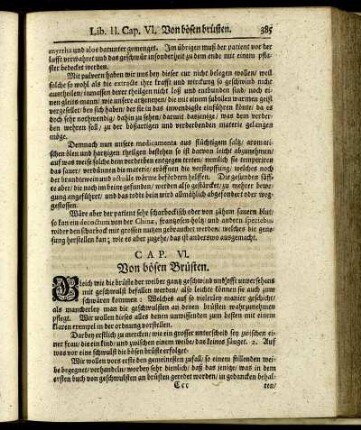 CAP. VI. Von bösen Brüsten.