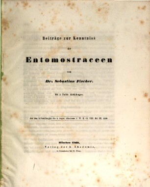 Beiträge zur Kenntniss der Entomostraceen