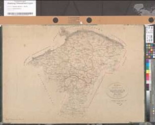 Übersichtskarte der Bürgermeisterei Quernheim (Stift Quernheim mit den Untergemeinden Klosterbauerschaft und Rehmerloh; Hüllhorst mit den Untergemeinden Ahlsen-Reineberg, Büttendorf, Bröderhausen und Huchzen; Kirchlengern mit den Untergemeinden Häver und Quernheim; Oberbauerschaft; Schnathorst mit den Untergemeinden Bröderhausen, Holsen und Tengern)