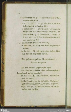 Die zusammengesetzte Arzneyformel