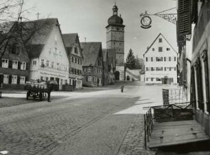 Dinkelsbühl, Seringer Straße, Blick nach Westen zum Seringer Tor