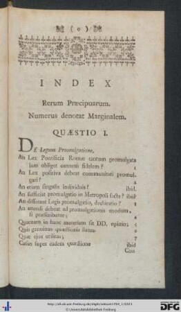 Index Rerum Praecipuarum.