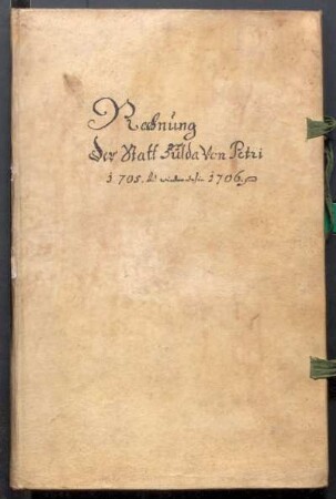 IX A 1 - Alte Stadtrechnungen (1705 - 1706)
