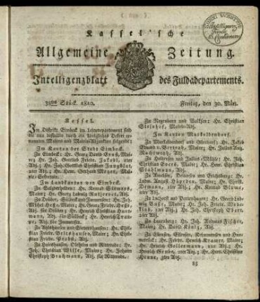 38tes Stueck, Freitag, den 30. Maerz 1810