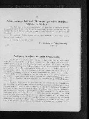 Verfügung, betreffend die sechste Kriegsanleihe