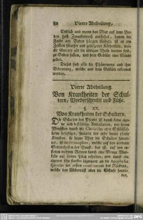 Vierte Abtheilung. Von Krankheiten der Schultern, Vorderschenkel und Füße