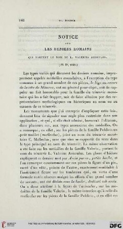 2: Notice sur les derniers romains qui portent le nom de L. Valerius Acisculus