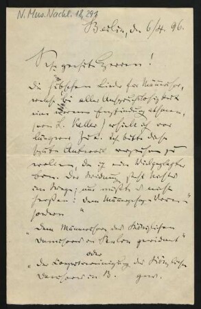 Brief an Unbekannt : 06.04.1896